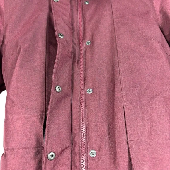 The North Face Winter Parka Faux Fur Hood Belted Jacket Fur Hood Maroon Women XS - Picture 3 of 9